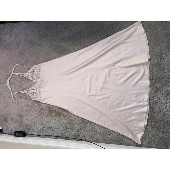 Vintage Lanvin Paris New York Silk & Lace Slip Dress – Blush Pink